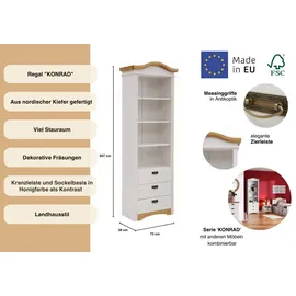 OTTO home Konrad Regal 73 x 207 x 38 cm Weiß/Honigeiche