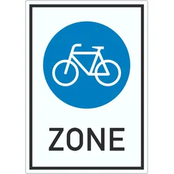 Aufkleber Fahrradzone A9 (37x52mm)