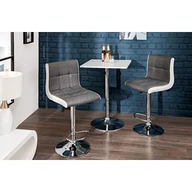 Riess-Ambiente Barhocker MODENA grau weiß Barstuhl Fußablage Kunstleder