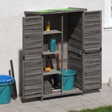 Tidyard Geräteschuppen Gartenschrank Holz Gerätehaus Gartenhaus Geräteschrank Werkzeugschrank Gartenbox Schrank Holzhaus für Garten Grau 83x57x140 cm Massivholz Kiefer