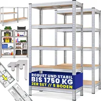 monzana Schwerlastregal 2er-Set 180x90x40cm verzinkt