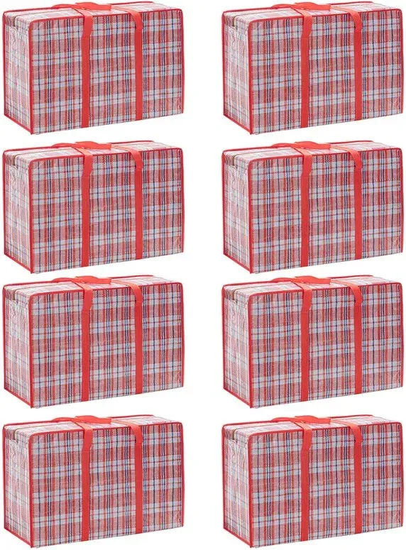 8-teiliges praktisches Aufbewahrungstaschen-Set für Daunendecken, platzsparend, geeignet für Kleidung und Bettwäsche. 68*50*24cm rot