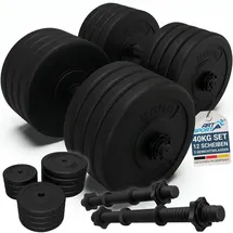 ArtSport Hantelset 40 kg Kurzhantelset 2er Set schwarz