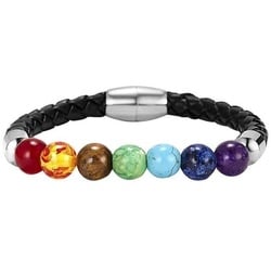 Armband Leder, Chakra Edelsteine