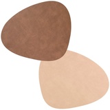 Lind DNA LindDNA Curve Tischset Leder, Braun/Sand, 37 x 44 cm