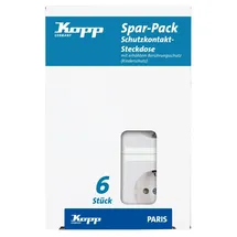 Kopp Schuko-Steckdose Paris Weiß 6 St.