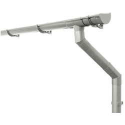INEFA Dachrinne Dachrinnen Set Haus, NW 125, halbrund, 5m, 1-St., Regenrinne Kunststoff für Satteldach, eine Dachseite, Made in Germany grau