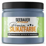 SEEBAUER diy Silikatfarbe Blau 300ml für Innen (No. 843 Pale Heaven) Atmungsaktive Mineralfarbe für Allergiker - Abwaschbare Wandfarbe - Blautöne hohe Deckkraft