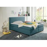 Home Affaire Boxspringbett HOME AFFAIRE "Eliana", blau (petrol), B:207cm L:210cm, Komplettbetten, Boxspringbett, inkl. Topper, in 4 Breiten, 3 Matratzenarten und 2 Härtegraden