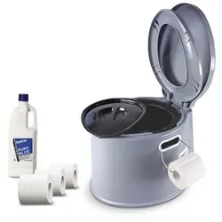Enva Campingtoilette + 4x Toilettenpapier + 1 L Sanitärflüssigkeit