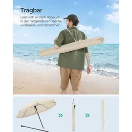 Songmics Sonnenschirm Ø 200 cm Beige