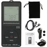 Mini-Air-Band-Radio mit eingebauter 400-mAh-Lithiumbatterie, FM-AM-Air-Radio mit Kopfhörer, orangefarbenes LCD-Display mit Hintergrundbeleuchtung,