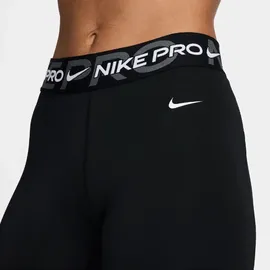Nike Pro Mid-Waist 7/8-Leggings Damen 010 black/iron grey/white/white XS