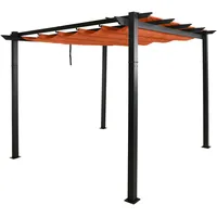 Mendler Aluminium Pergola HWC-N93, Gartenpavillon Pavillon Garten, stabiles 8cm-Gestell