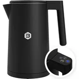 Balter Edelstahl Wasserkocher mit Temperatureinstellung, 40°C-100°C, Doppelwand, BPA frei, 1,7L, Schwarz, WK-5-Touch - Schwarz