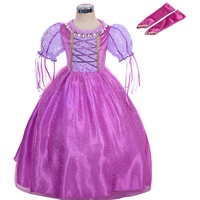 Lito Angels Prinzessin Rapunzel Kostüm Kleid Verkleidung mit Arm Handschuhe für Kinder Mädchen Größe 3-4 Jahre Gr. 104