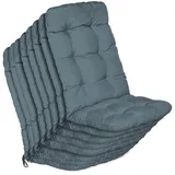 Beautissu Hochlehner Auflage 120 x 50 x 8 cm Taubenblau 8 St.