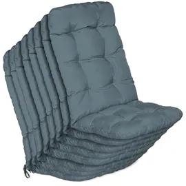 Beautissu Hochlehner Auflage 120 x 50 x 8 cm Taubenblau 8 St.