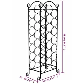 vidaXL Weinregal 21 Flaschen Metall Schwarz