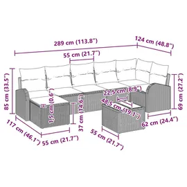 vidaXL Gartenlounge-Set 8-tlg. braun