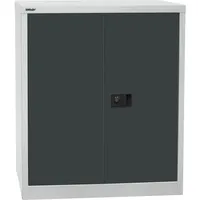 BISLEY Flügeltürenschrank Metall 91,4 x 40,0 x 100,0 cm Lichtgrau/Anthrazitgrau