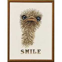 Stickbild "Smile Vogel Strauß", 18 x 24 cm