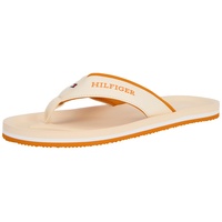 Tommy Hilfiger Herren Flip Flops Comfort Beach Sandal Zehentrenner, Weiß (Calico), 41