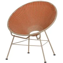 Woood Gartensessel Kazoun - Wicker & Metall, Orange