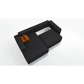 mebloland Ecksofa TOR mit Schlaffunktion. Farbe: Black. - Schwarz
