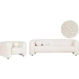 Beliani Sofa Set 4-Sitzer Leiren Bouclé Weiß