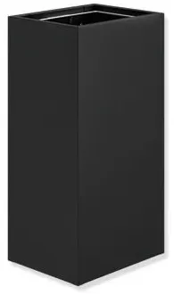 Hewi System 900 Papierabfallbehälter 900.05.00160DC Edelstahl pulverbeschichtet schwarz tiefmatt, 25 l, ohne Deckel