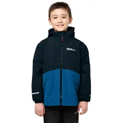 3-in-1-Funktionsjacke JACK WOLFSKIN "ICELAND 3IN1 JACKET K", Kinder, Gr. 116, blau (crisp cobalt), Obermaterial: 100% Polyester. Futter: 100% Polyester, sportlich, hoch geschlossener Ausschnitt, Langarm, Jacken, Winterjacke vielseitige 3in1-Jacke für jeden Tag und jede Aktivität