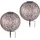 GLOBO Solar Kugelleuchte Außen Solarkugelleuchte Garten, Dekor Stanzungen, antik-silber gold, LED AKKU, DxH 27 x 38 cm, 2er Set