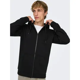 Only & Sons Ceres Life Zip Thr. Hoodie Sweatjacke Herren Schwarz XXL