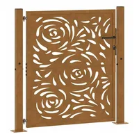 vidaXL Gartentor 105 x 105 cm Braun/Stahl