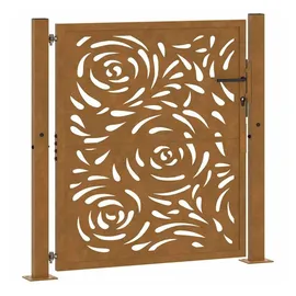 vidaXL Gartentor 105 x 105 cm Braun/Stahl