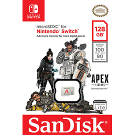 SanDisk Nintendo Switch R100/W90 microSDXC UHS-I U3, Class 10 (SDSQXAO-128G-GN6ZY)