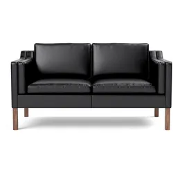 Fredericia Mogensen 2212 Sofa, walnuss geölt / leder primo 88 schwarz