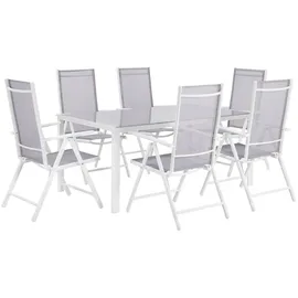 Beliani Gartenmöbel Set Grau 6-Sitzer Loungemöbel, Loungemöbel-Sets
