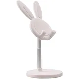Handy-Ständer, justierbarer Bunny-Telefonständer für Schreibtisch Netter Kaninchen-Telefonhalter Portable Phone Dock Tablets Stand Kawaii Telefonhalter Stand Handy Ständer für Telefone Tablets (weiß)