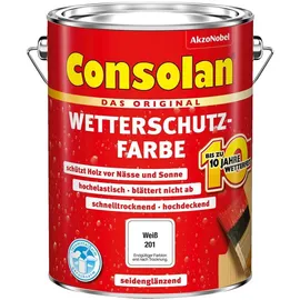 Consolan Wetterschutz-Farbe 5 l weiß seidenglänzend