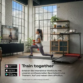 Sportstech Laufband sProRun | 12 km/h Treadmill | 11,5 % manuelle Steigung - Schwarz