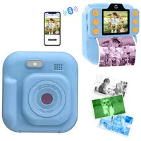 Blossom Kinder Sofortbildkamera Druckfunktion 1080P Digitalkamera Kinderkamera (48 MP, inkl. Videoaufnahme, DIY Graffiti, Spiele und Bluetooth 5.3, Dual Kamera mit Stickerpapier 2.0 Zoll IPS Bildschirm) blau