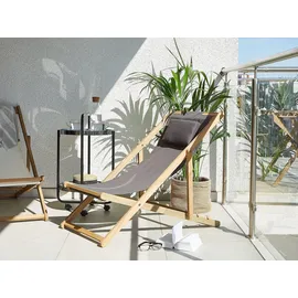 Beliani Avellino Gartenliege 200 x 54 x 70 cm Braun/Grau