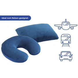Maximex 2-in-1 Reisekissen 40 x 30 cm Blau