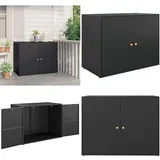 Vidaxl - Gartenschrank Schwarz 100x55,5x80 cm Poly Rattan - Gartenschrank - Outdoor Möbel - Stauraum - Wetterfest - Poly Rattan - Home & Living