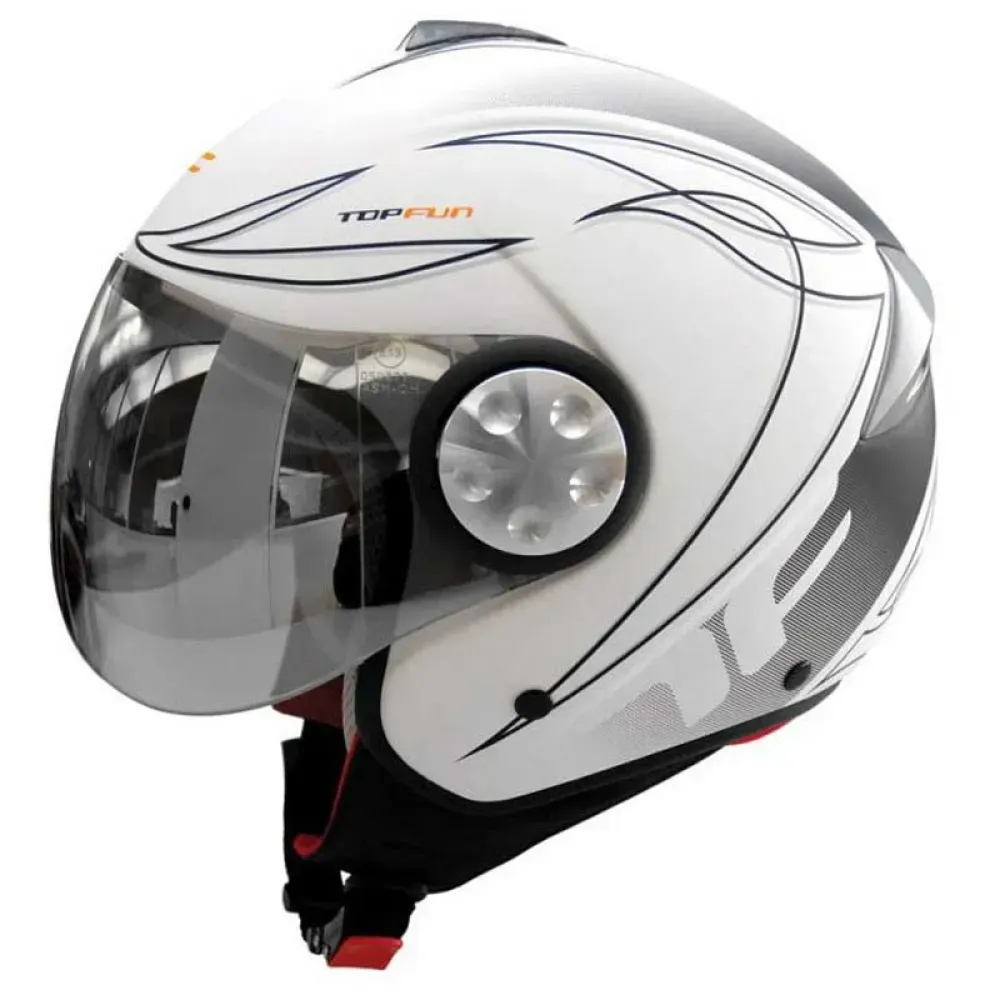 Topfun Eagle Jethelm - Matte White - M