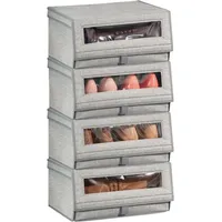 mDesign Schuhaufbewahrung 4er Set grau
