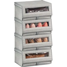 mDesign Schuhaufbewahrung 4er Set grau