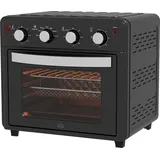 HOMCOM Minibackofen mit Umluft, 90°C-230°C, 30L, Mini Ofen mit Backblech, Grillrost, Krümelblech, Heißluftfritteuse mit 7 Modi, Frittierkorb  Aosom